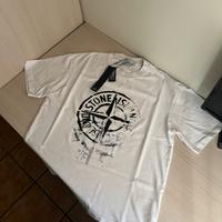 T-Shirt Stone Island unisex bianca nuova