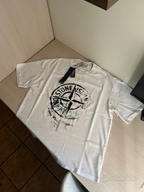 T-Shirt Stone Island unisex bianca nuova
