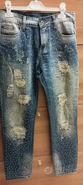 Jeans donna con strass