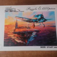 Puzzle 1500 raffigurante portaerei al tramonto 