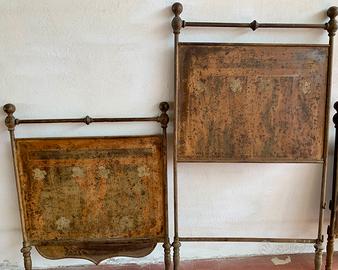 Testiere letto in ferro battuto da restaurare