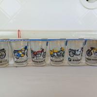 6 Bicchierini Anni 70  "Motociclette"