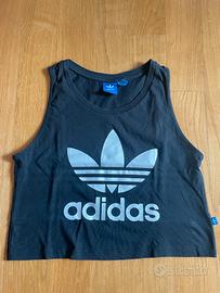 Crop Top Adidas nero donna taglia S