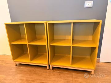 Paio di librerie IKEA Eket color senape