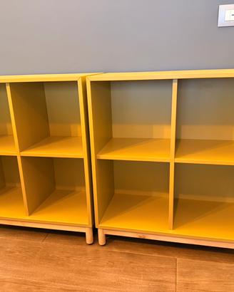 Paio di librerie IKEA Eket color senape