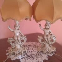 Coppia di Abat Jour Lampade per Comodino Ceramica