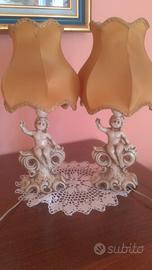 Coppia di Abat Jour Lampade per Comodino Ceramica