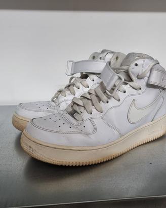 Nike Air Force 1 Mid White - Sneakers Alte Bianche