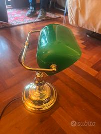 Lampada stile ministeriale con paralume in vetro