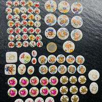 Lotto cabochon floreali in ceramica