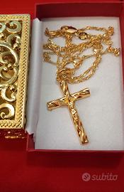 Collana placcata ORO18k Gold Filled con Crocifisso