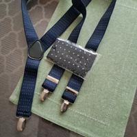 Set Bretelle+Pochette Seta,Nuovo