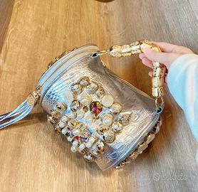 Moda rivetto strass borsa a tracolla