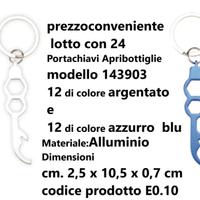 24 Portachiavi Apribottiglie 143903 Colore:12 Azzu