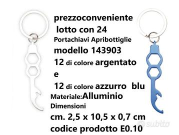 24 Portachiavi Apribottiglie 143903 Colore:12 Azzu