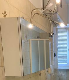 Specchio bagno contenitore con anta a ribalta