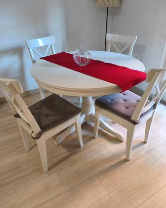tavolo rotondo  ROSENTORP IKEA   + sedie