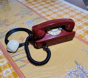 Telefono anni 70 a disco colore rosso 