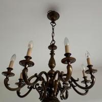 Lampadario ottone anni 70