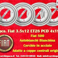 4 pz cerchi Fiat Autobianchi OE steel 3.5x12 ET28 