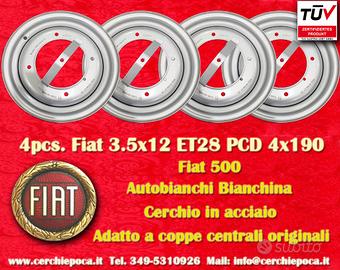 4 pz cerchi Fiat Autobianchi OE steel 3.5x12 ET28 