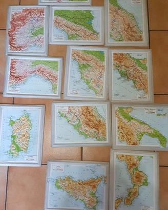 Cartine Geografiche in rilievo del 1970/80