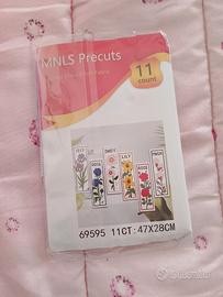 Kit punto croce segnalibri fiori  ricamo creativo