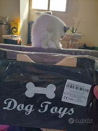 Porta giochi cane/cuccetta in velcro nuova