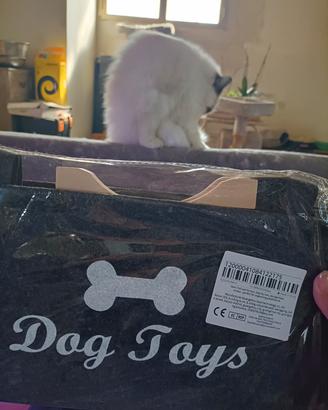 Porta giochi cane/cuccetta in velcro nuova