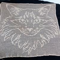 CENTROTAVOLA O QUADRO ALL'UNCINETTO GATTO 