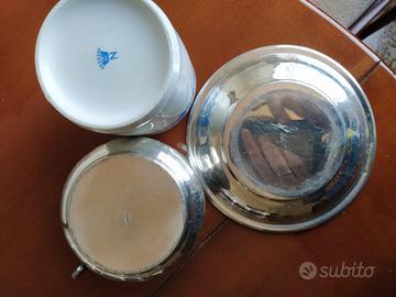 SERVIZIO DA THE CERAMICA E PELTRO