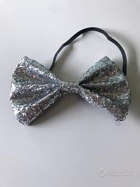 Papillon argento glitter