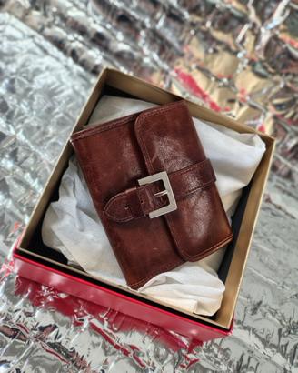 Portafoglio Pollini in vera pelle marrone