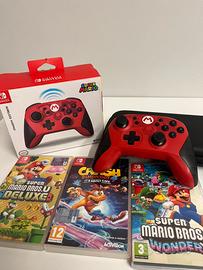 (NINTENDO SWITCH)CONTROLLER + GIOCO + CUSTODIA