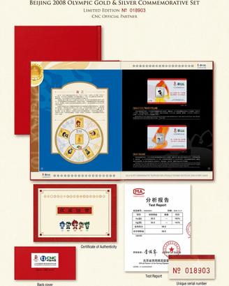 Album Pechino 2008 oro 999 e Argento 999