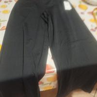 pantalone donna largo tessuto leggins 