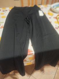 pantalone donna largo tessuto leggins 