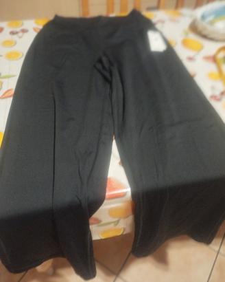 pantalone donna largo tessuto leggins 