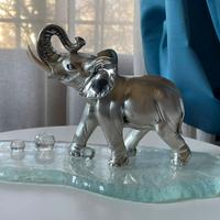 elefante d'argento_Preziosa scultura da tavolo