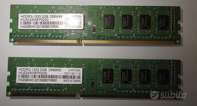 2 moduli Memoria RAM 2 GB