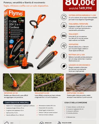 DECESPUGLIATORE 3 IN 1 FLYMO C-LINK 20V