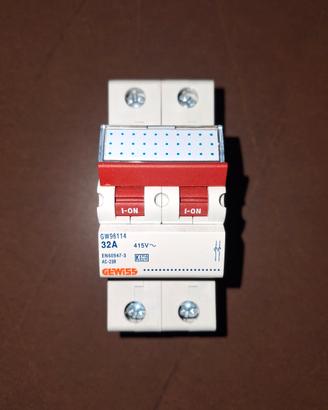 Sezionatore  Gewiss GW 32 A 2 Poli 2 Moduli