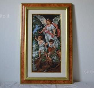 Quadro punto croce angelo custode