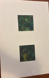 Disegno astratto verde e rosso