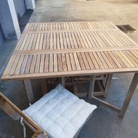 Tavolo da esterno in abete + 4 sedie