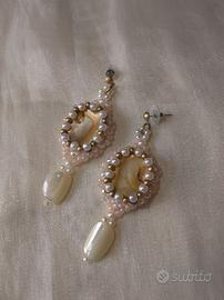 Orecchini con madreperla vintage artigianali