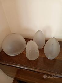 Vetri di ricambio satinati vintage per lampadari.