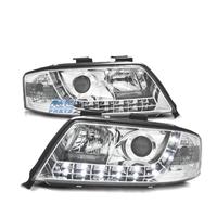 FARI AUDI A6 4B 97-99 LUCE DIURNA FONDO CROMATO