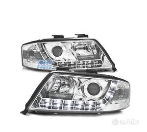 FARI AUDI A6 4B 97-99 LUCE DIURNA FONDO CROMATO