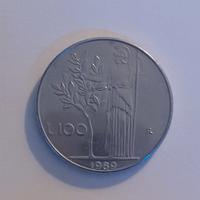 100 lire dell'anno 1989